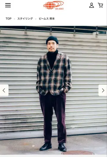 BEAMS 와인 레드 빔즈 벨로아 트랙 팬츠