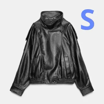 ZARA 페이크 레더 자켓 S 자라 블랙 미사용 새상품