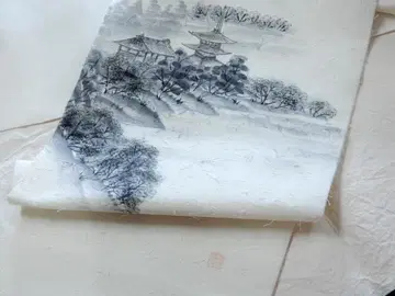 순수 실크 히게츠무기 개방형 나고야 오비 작가 작품 손그림