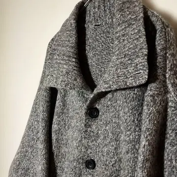 [새상품급] 카라 부착 가디건 그레이 숄카라 L 울 혼방 루즈핏