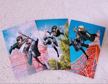 새상품 진격의 거인 엘렌, 아르민, 미카사 도쿄 타워 엽서 3장 세트