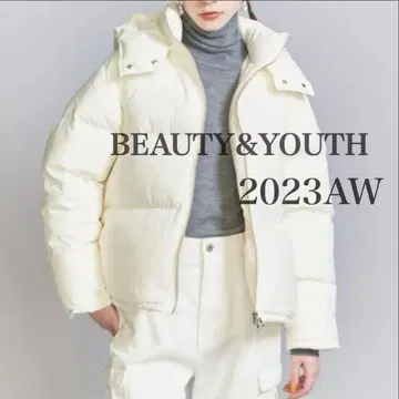 유나이티드 애로우즈 BEAUTY&YOUTH 다운 자켓 화이트