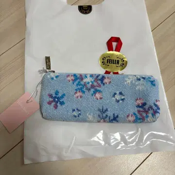 FEILER 꽃무늬 파우치 스카이블루 일본제