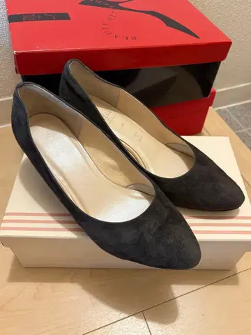 블랙 스웨이드 펌프스 레오파드 힐