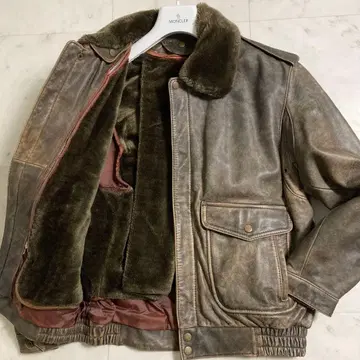 G1 플라이트 자켓 가죽 지퍼 블루종 라이너 포함