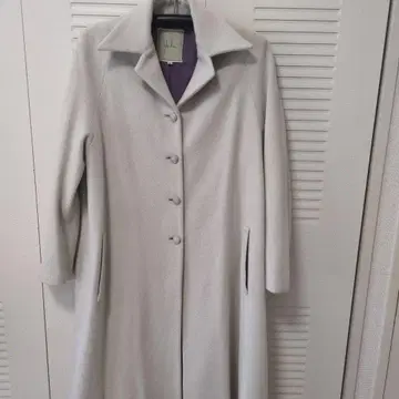 [ 새상품급 ] 시빌라 슈퍼 롱 기장 울 코트 42 스카이블루 퍼플