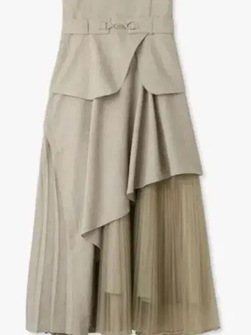 SNIDEL 비트 플리츠 스위칭 스커트 베이지