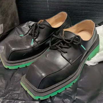 통굽 블랙 그린 신발