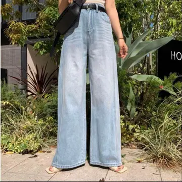 BLATE 라인 와이드 루즈 데님