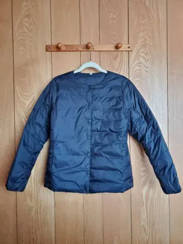 무인양품 노카라 다운 자켓 M 블랙 네이비