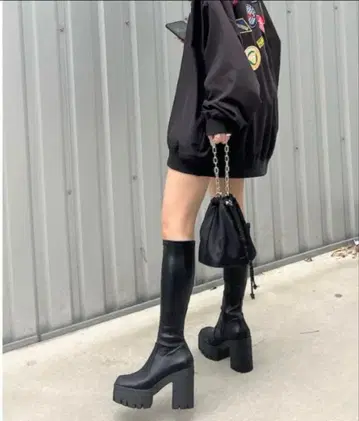 [ R&E ] 탱크 밑창 스트레치 롱 부츠