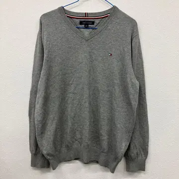 Tommy HILFIGER V넥 니트 그레이 L 33