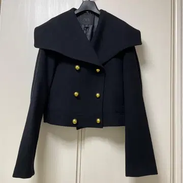 새상품 미사용 ZARA 자라 블랙 빅 컬러 자켓 코트 울 혼방 M