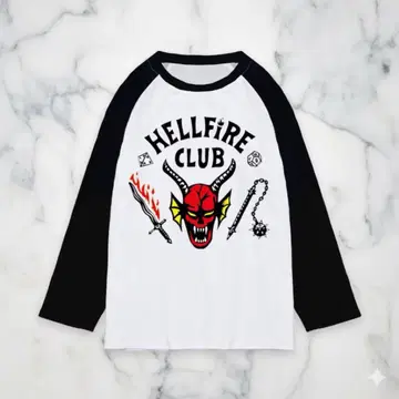 NETFLIX HELLFIRE CLUB 래글런 T셔츠