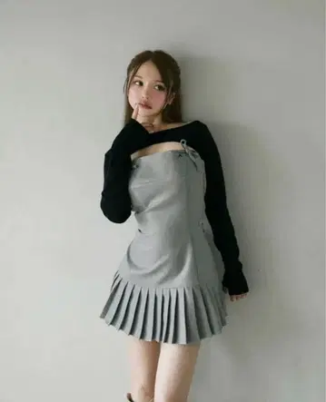 andmary Karen 니트 세트 미니 드레스