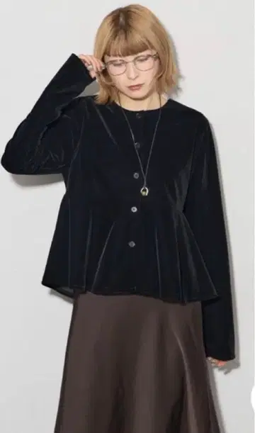 leimn 벨로아 페플럼 가디건