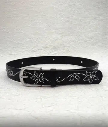 스와로브스키풍 장식 벨트 (블랙 화이트)