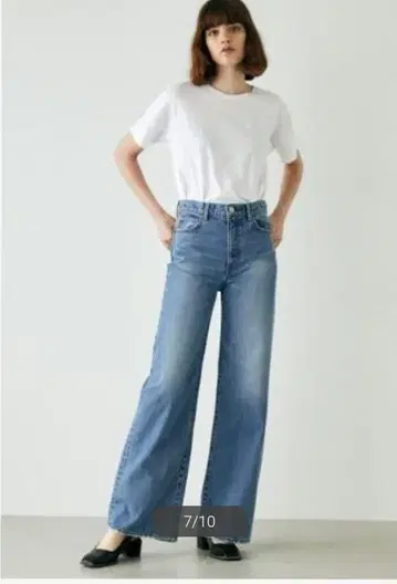 MOUSSY 데님 와이드 레그 팬츠