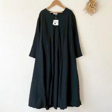 택 포함 Plantation 핀턱 플리츠 웨이브 롱 원피스