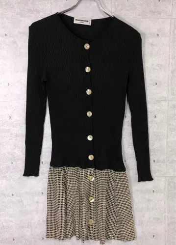 이탈리아제 mimmina 수입 모드 디자이너 도킹 니트 원피스