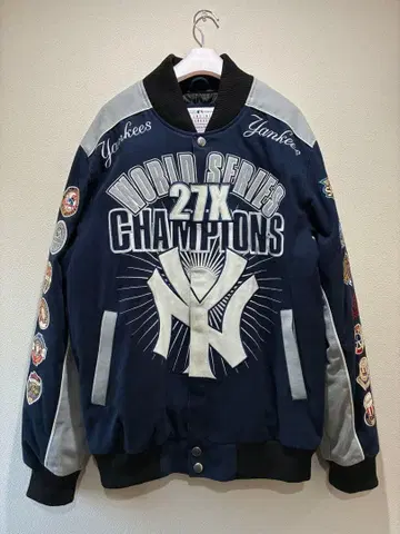 NEW YORK YANKEES 바시티 자켓 월드 시리즈 자수