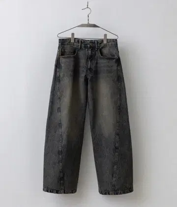 [ WYM LIDNM ] 빈티지 워시드 커브드 데님