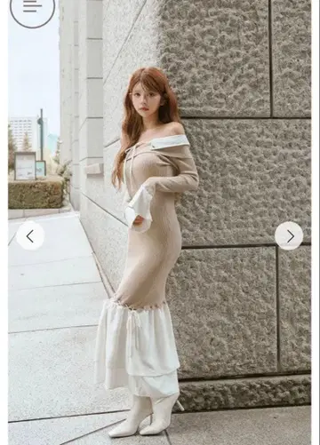 랜디 셔츠 도킹 스트링 코어 롱 원피스