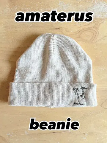 AMATERUS 아마테라스 베이지 니트 모자 자수