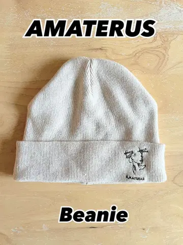 AMATERUS 아마테라스 베이지 니트 모자 자수