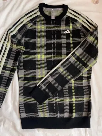 [ 새상품급 ] adidas 체크 무늬 니트 스웨터 ( 여성용 )