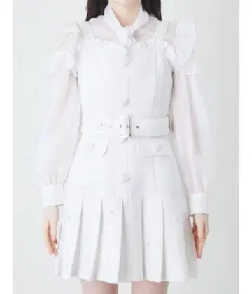 Ank Rouge 원피스 오버롤 스커트 펄 트위드 JSK