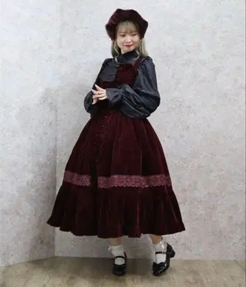 오늘 발송 가능 axesfemmekawaii 벨벳 인형 점프 스커트