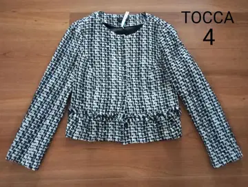 TOCCA 트위드 노카라 자켓 4 일본제