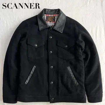 SCANNER 스캐너 울 자켓 L 옷깃 가죽 일본제 파라오