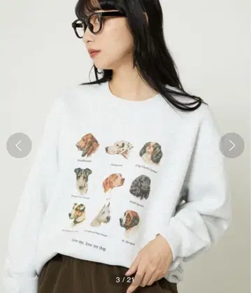 FREAK'S STORE 도그 프린트 맨투맨