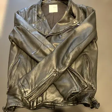 STUDIOUS 블랙 더블 라이더 자켓