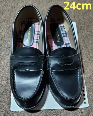 블랙 가죽 로퍼 여성용 24cm