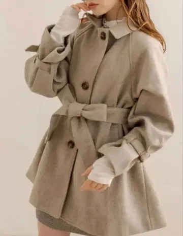 OLIVE des OLIVE 미들 기장 코트 브라운