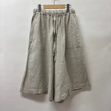 이치 와이드 팬츠 가우초 팬츠 린넨 100%