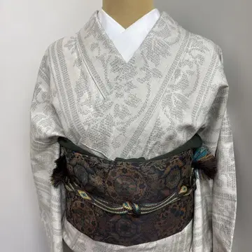 순수 실크 본장 유키쓰무기 거북이 등 무늬 새상품급