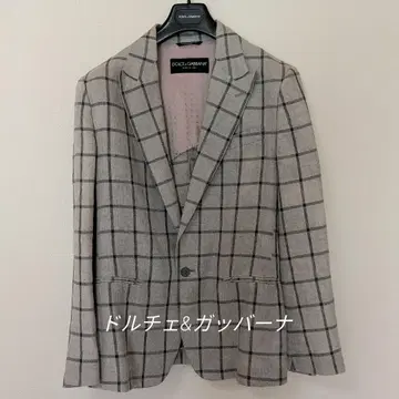 돌체앤가바나 체크 무늬 테일러드 자켓