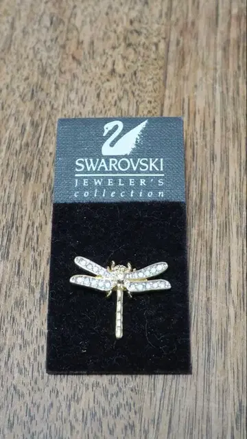 Swarovski 잠자리 브로치 골드 컬러