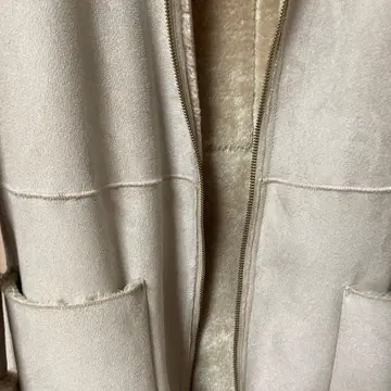 BEAMS HEART 여성용 코트 베이지 집업 무스탕