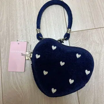 LOVERARY 네이비 하트형 파우치 페이러