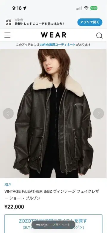 SLY VINTAGE FALEATHER S/BZ 숏 자켓