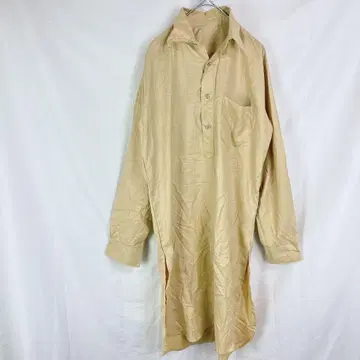 롱 셔츠 원피스 베이지 루즈핏 내추럴 얇은 소재 봄/가을 긴팔