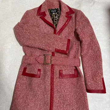 [ 29일까지 ] D&G 빨간색 트위드 롱 코트 [ 벨트 포함 ]