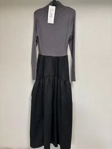 그레이 긴팔 니트 원피스 PM