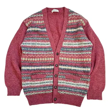 [ GREED ] 페어아일 가디건 연어색