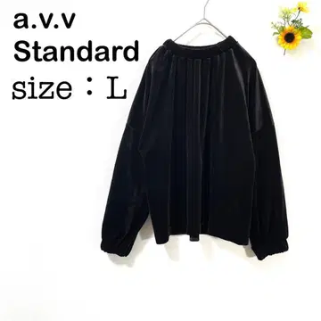 [ 아베베 ] 긴팔 상의 블랙 벨로아 소재 여성용 심플 L